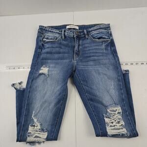 Kancan signature jeans blue low rise ankle skinny distressed‎ 29 womens 5489